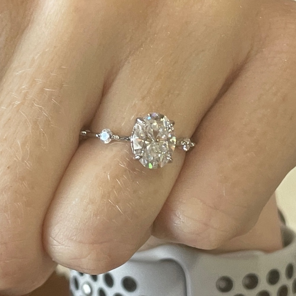 The Mila Ring - 2ct+ Oval Moissanite Ring - Picture 9 of 15